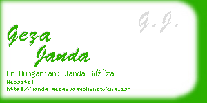 geza janda business card